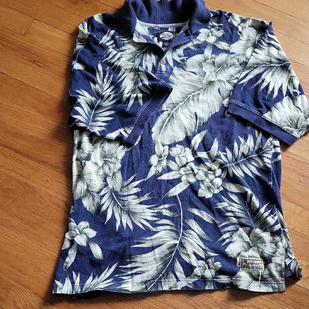 Tommy Bahama Blue and Cream Floral Shirt